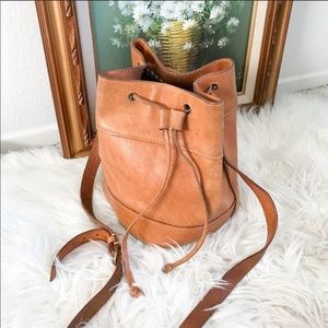 Madewell Leather Drawstring Bucket Bag